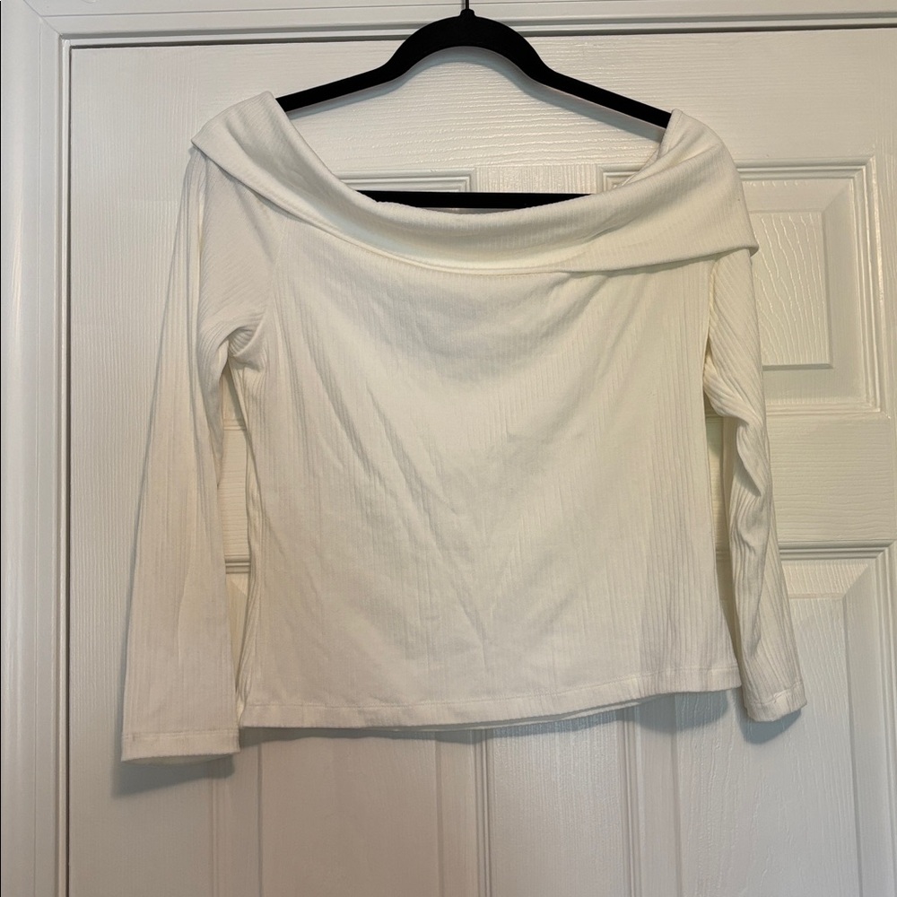 WRAY Off-Shoulder White 3/4 Long Sleeve Top NWT